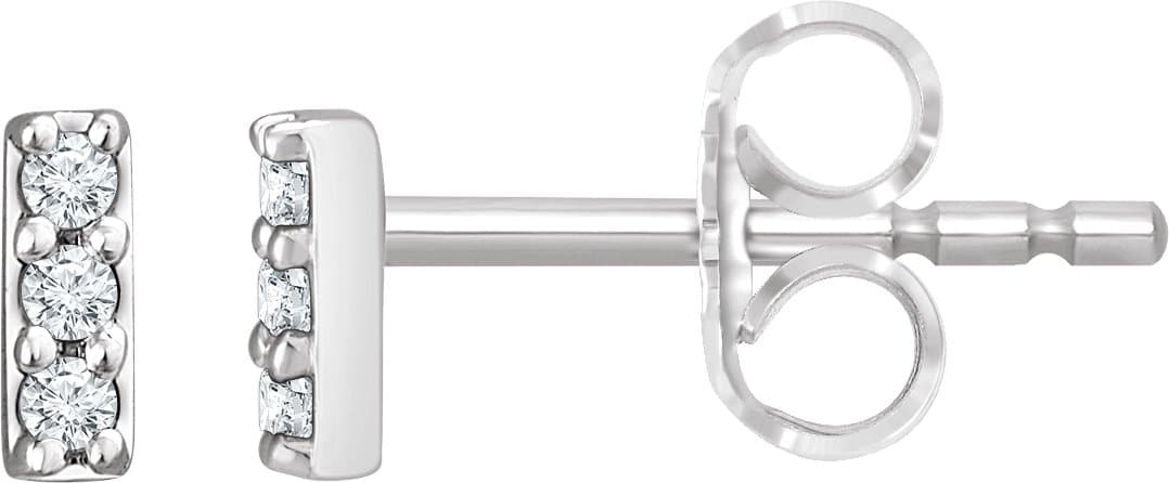 14K Rose .05 CTW Lab-Grown Diamond Bar Earrings