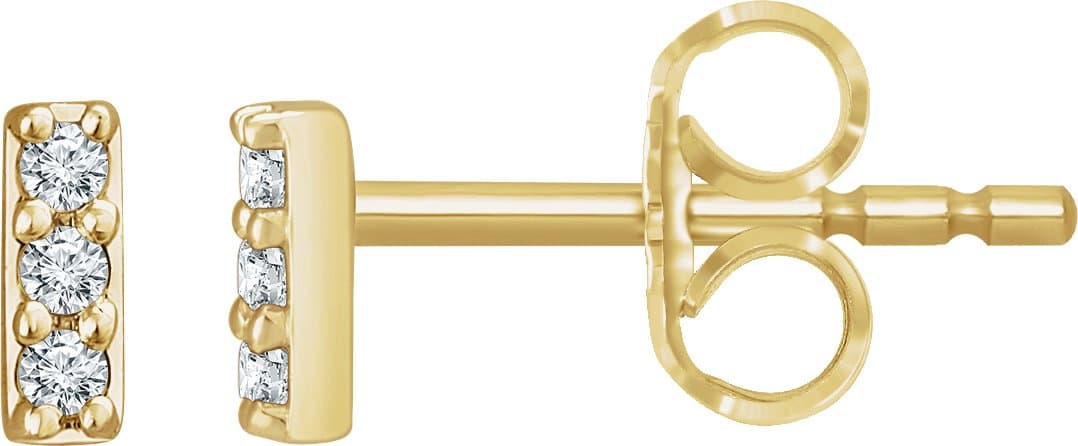 14K Rose .05 CTW Lab-Grown Diamond Bar Earrings