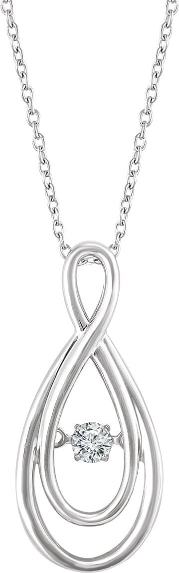 14K White 1/10 CT Natural Mystara Diamond® 16-18 Necklace