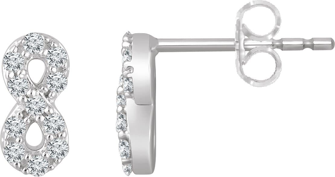 14K Rose 1/6 CTW Natural Diamond Infinity Earrings