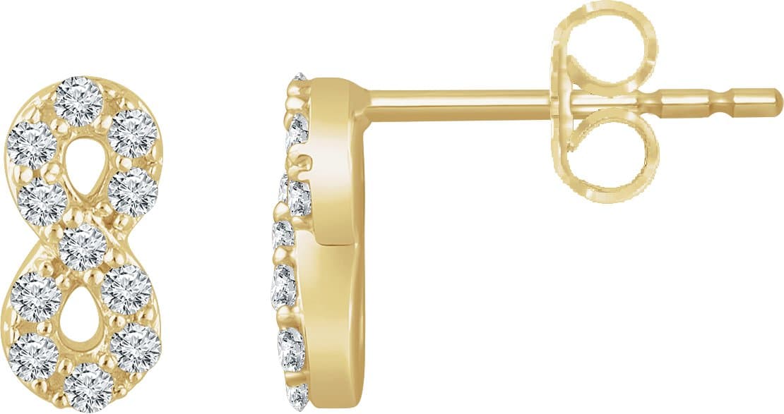 14K Rose 1/6 CTW Natural Diamond Infinity Earrings