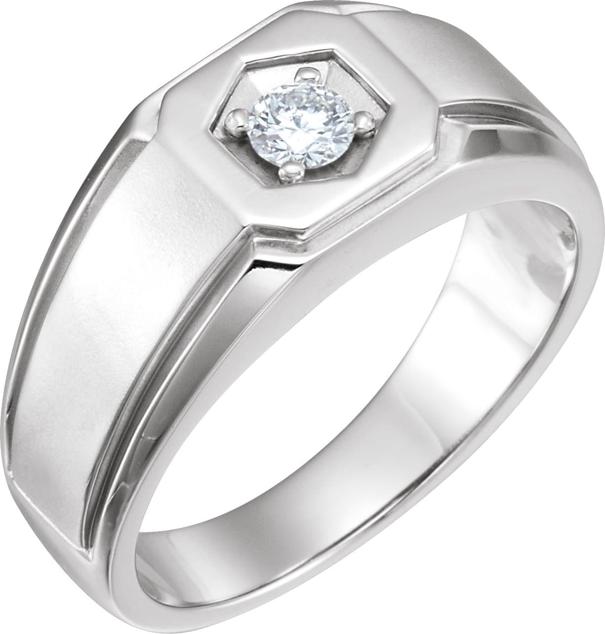 14K White 1/4 CTW Natural Diamond Ring