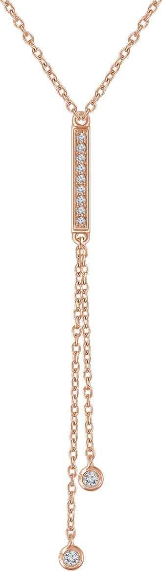 14K Rose 1/10 CTW Natural Diamond 16-18 Y Necklace