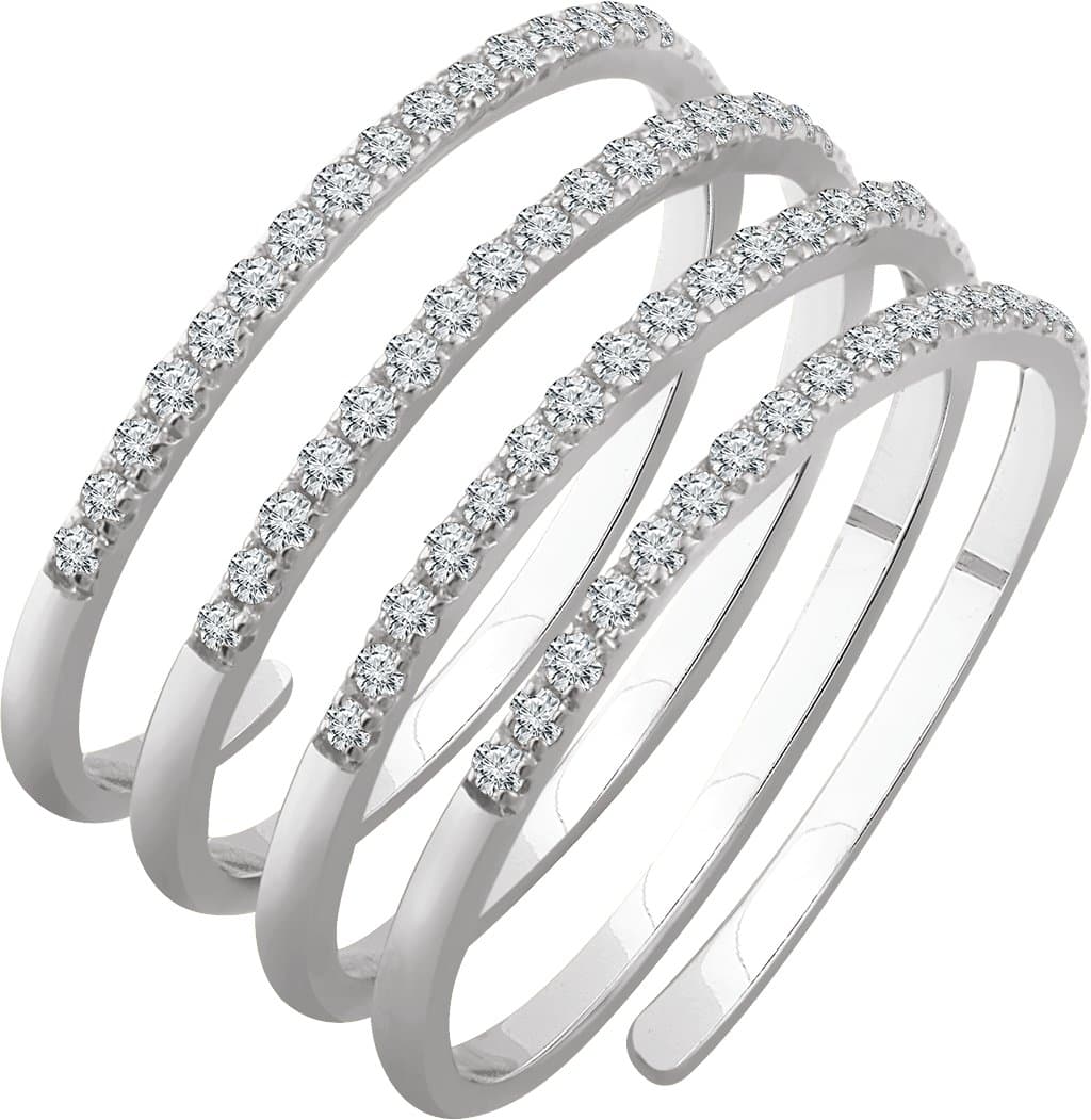 14K Rose 1/2 CTW Natural Diamond Spiral Ring