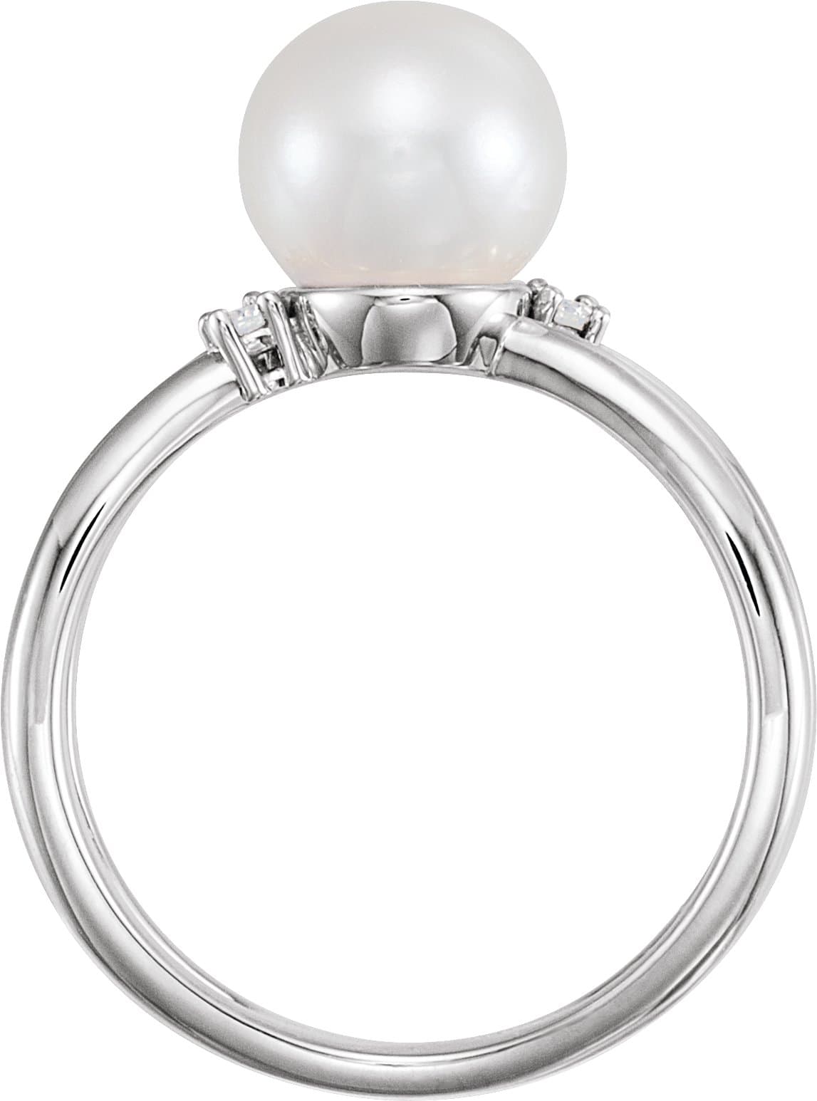 Pearl Negative Space Ring view 2