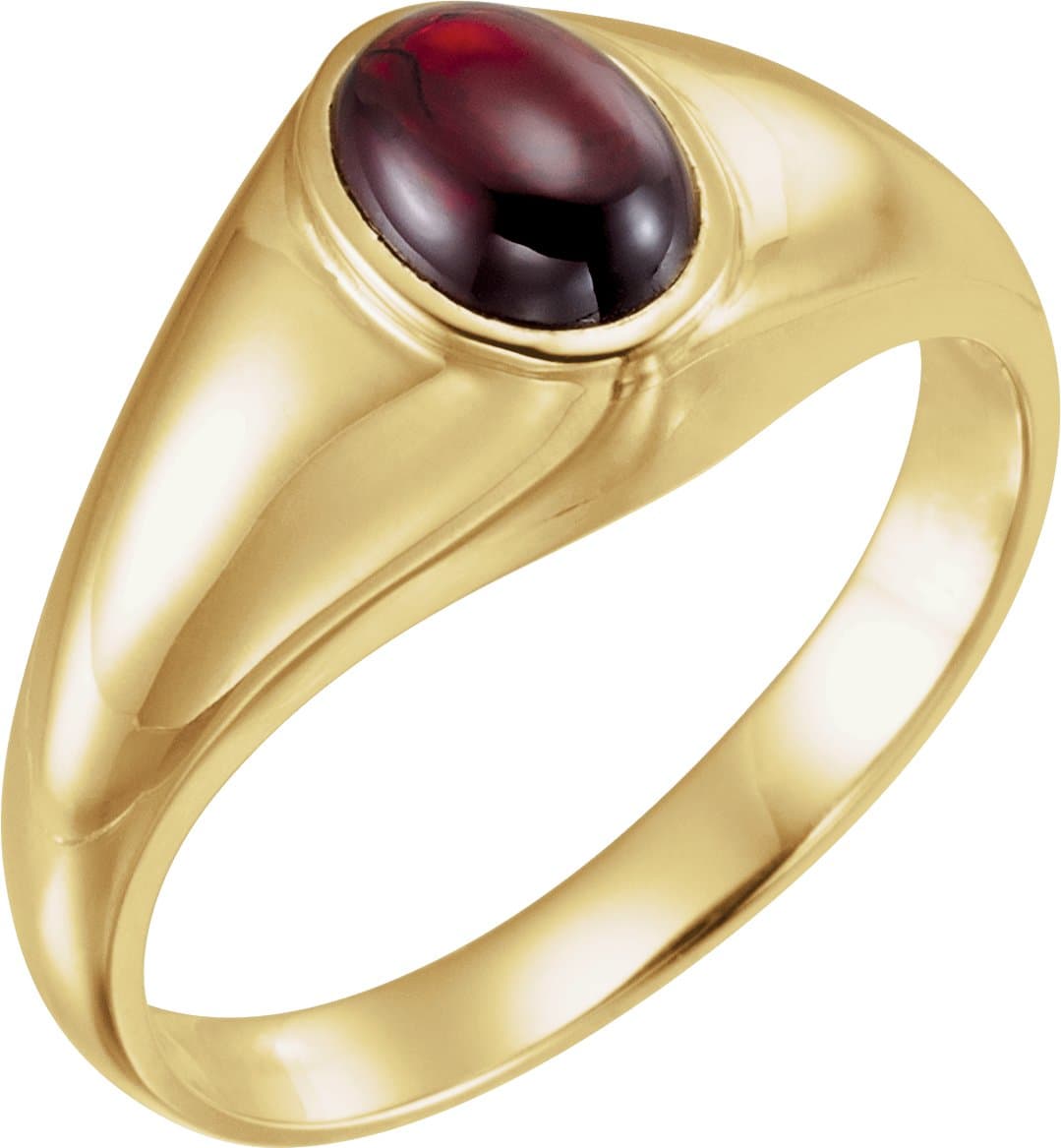 14K Yellow Natural Black Onyx Ring