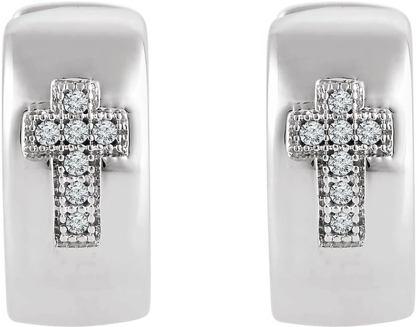 Cross Hoop Earrings view 2