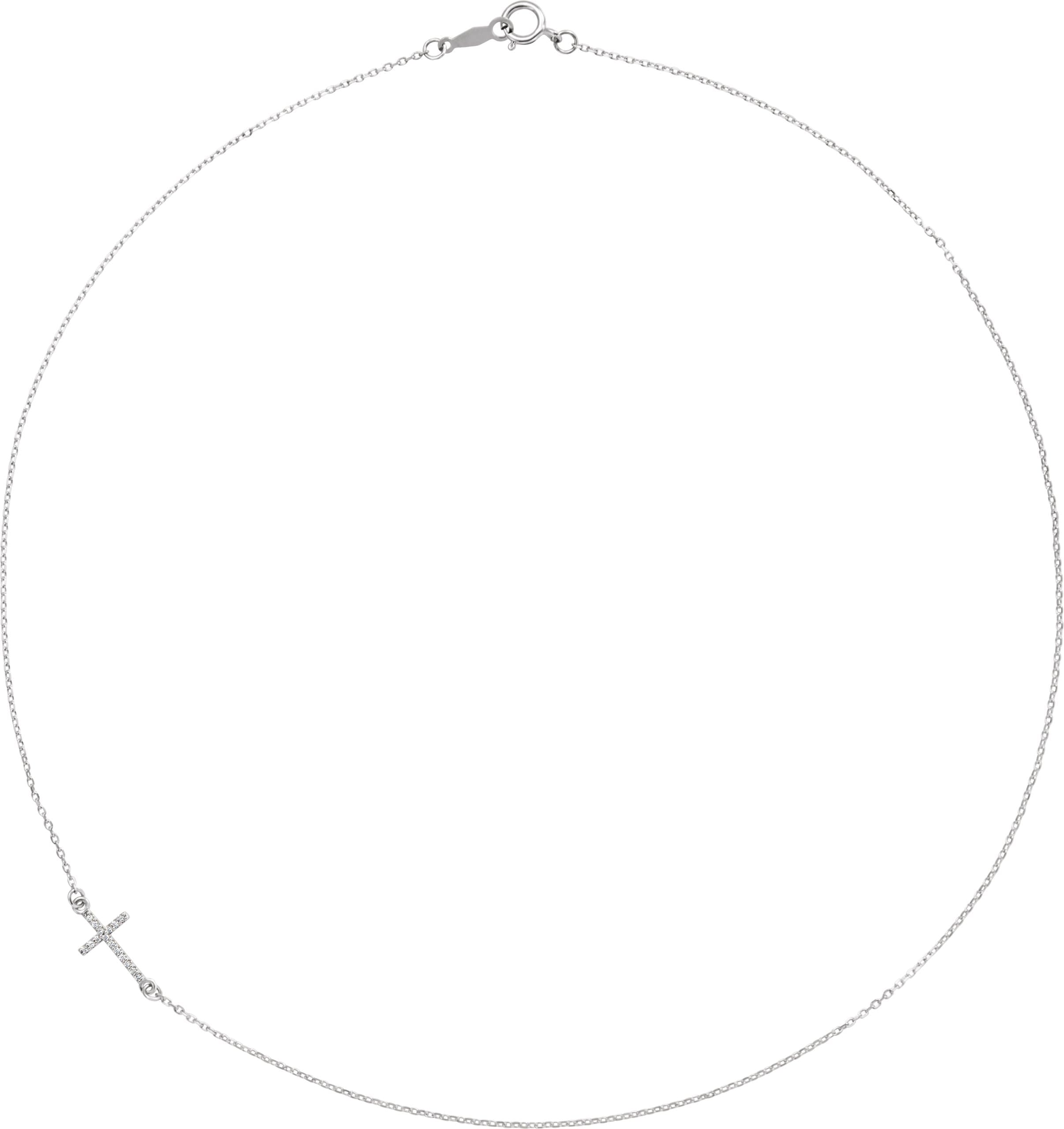 Accented Sideways Cross Necklace view 2