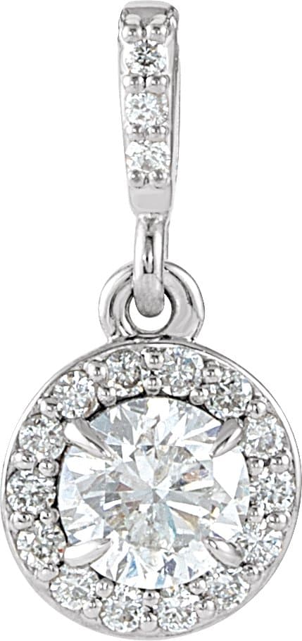 14K Rose Gold 9/10 CTW Natural Diamond Halo-Style Pendant 
