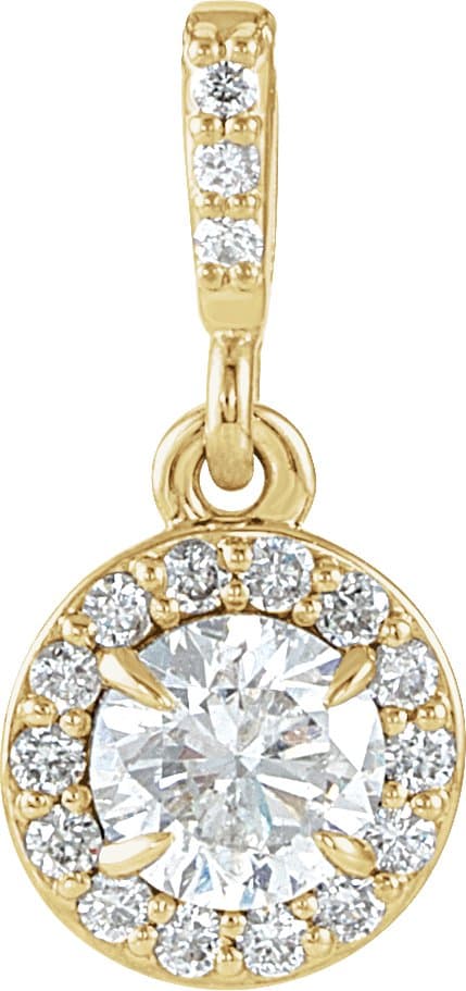 14K Rose Gold 9/10 CTW Natural Diamond Halo-Style Pendant 