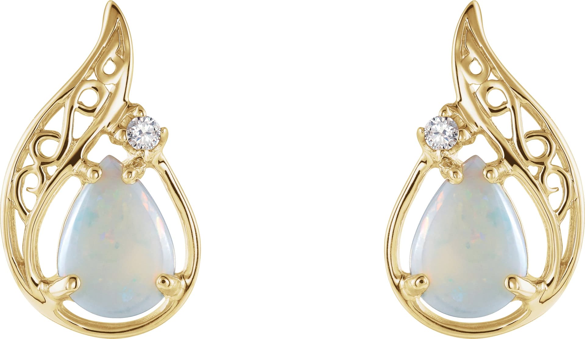 Accented Cabochon Sculptural Earrings view 2