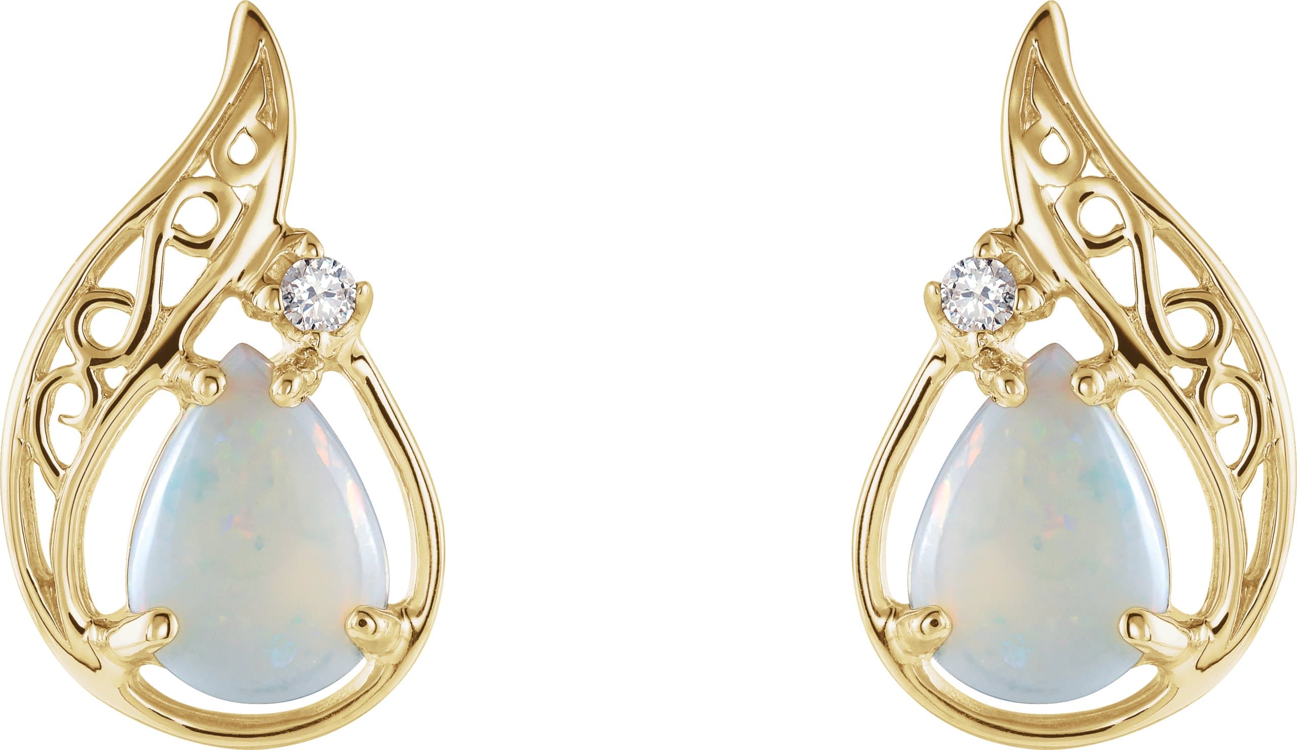 Accented Cabochon Sculptural Earrings view 2
