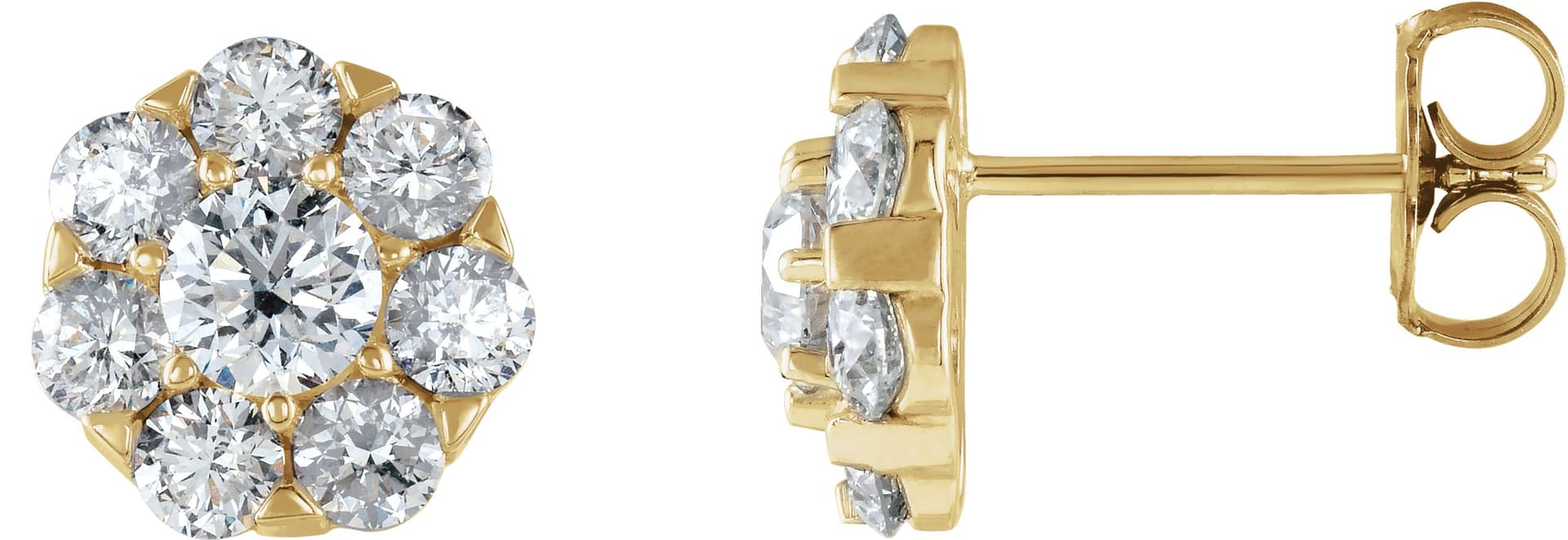 14K White 2 CTW Natural Diamond Cluster Earrings