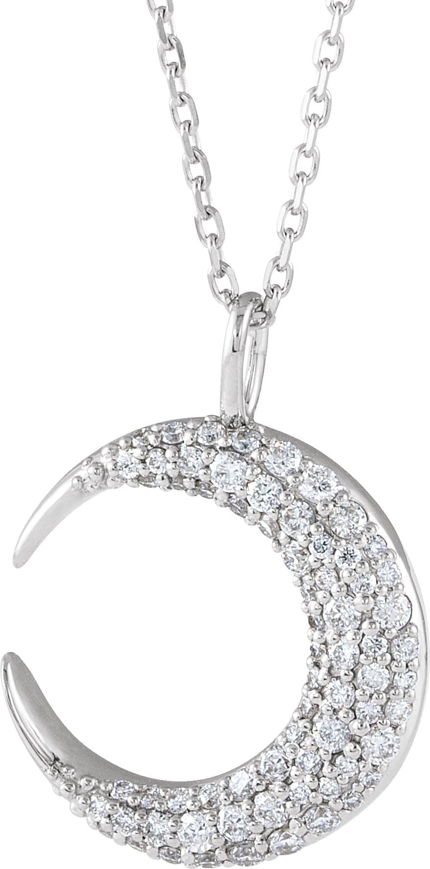 14K Rose 1/3 CTW Natural Diamond Crescent Moon 16-18 Necklace