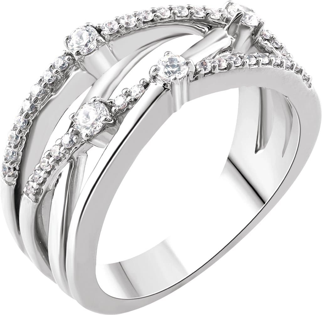 14K White 1/3 CTW Natural Diamond Criss-Cross Ring