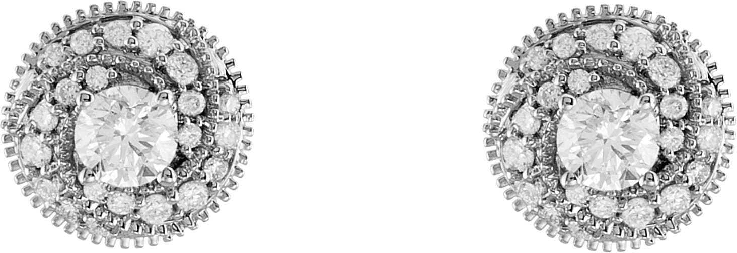 Round Halo-Style Earrings view 2