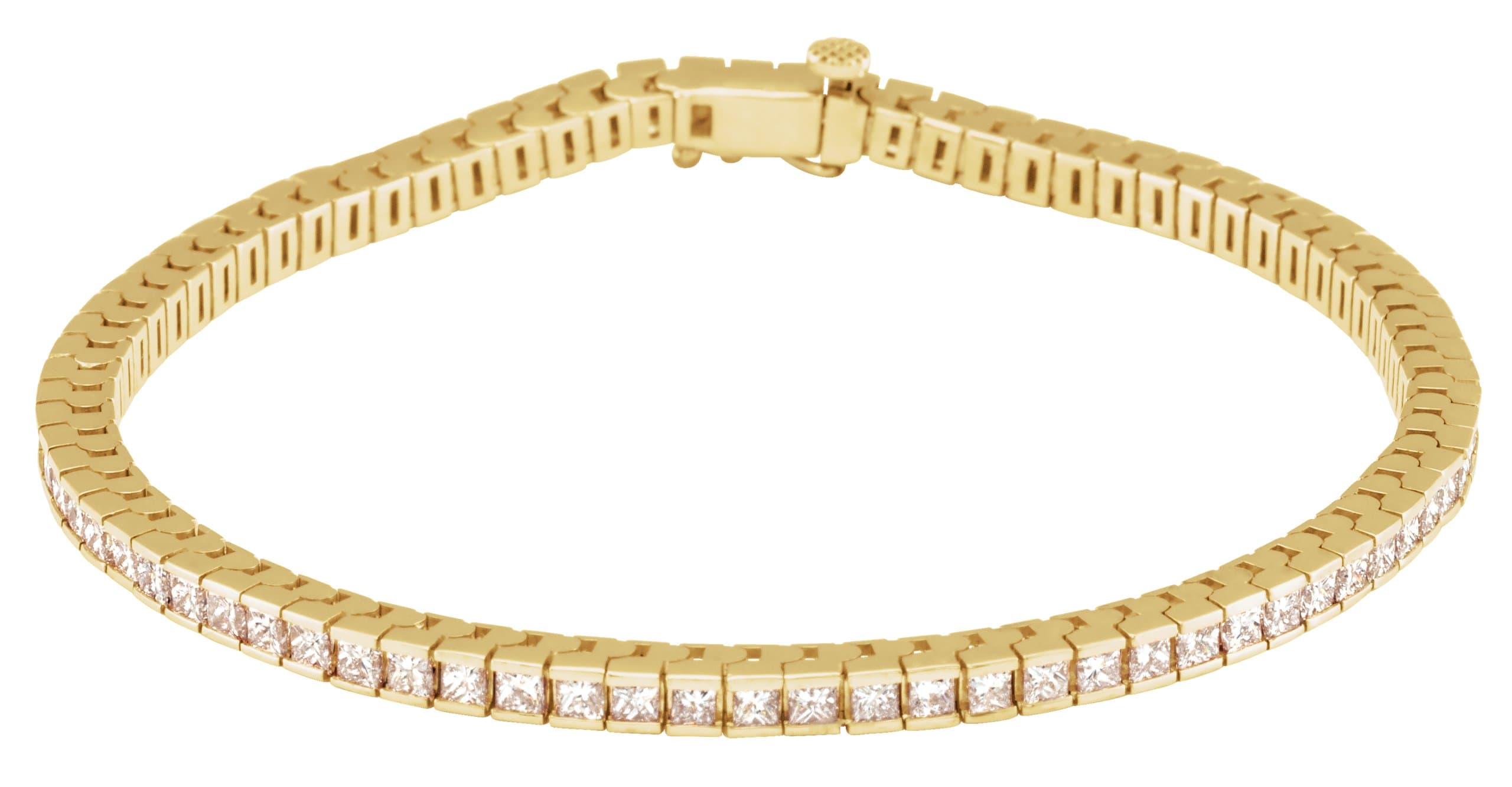14K White 3 9/10 CTW Natural Diamond Line 7 1/4" Bracelet