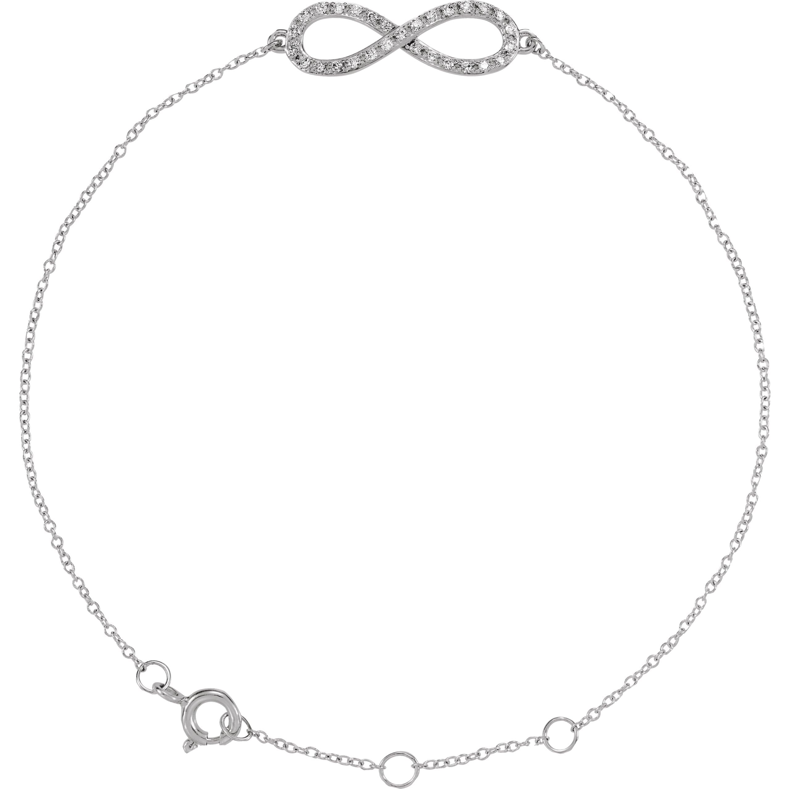 14K Rose 1/6 CTW Natural Diamond Infinity-Inspired 7-8" Bracelet