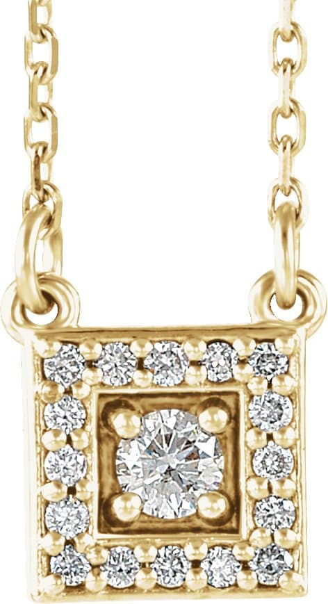 14K Rose 1/8 CTW Natural Diamond Halo-Style 16-18 Necklace