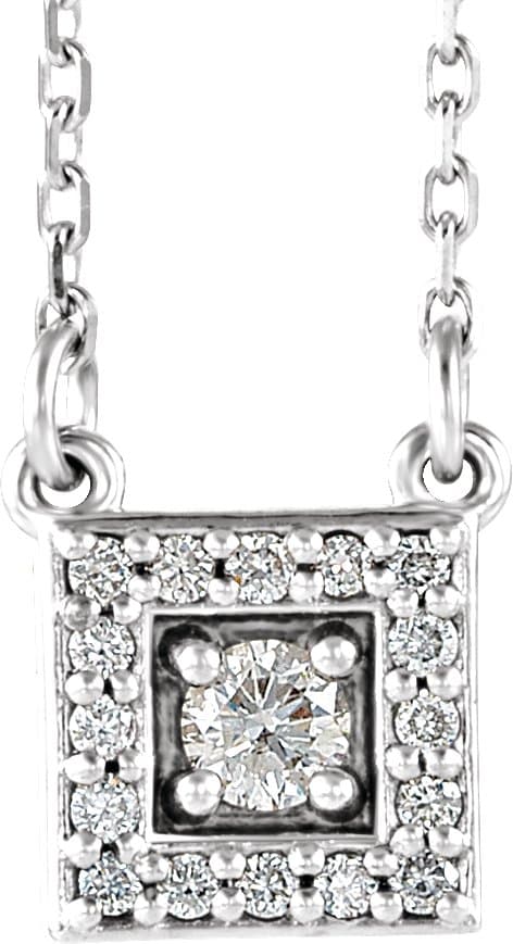 14K Rose 1/8 CTW Natural Diamond Halo-Style 16-18 Necklace