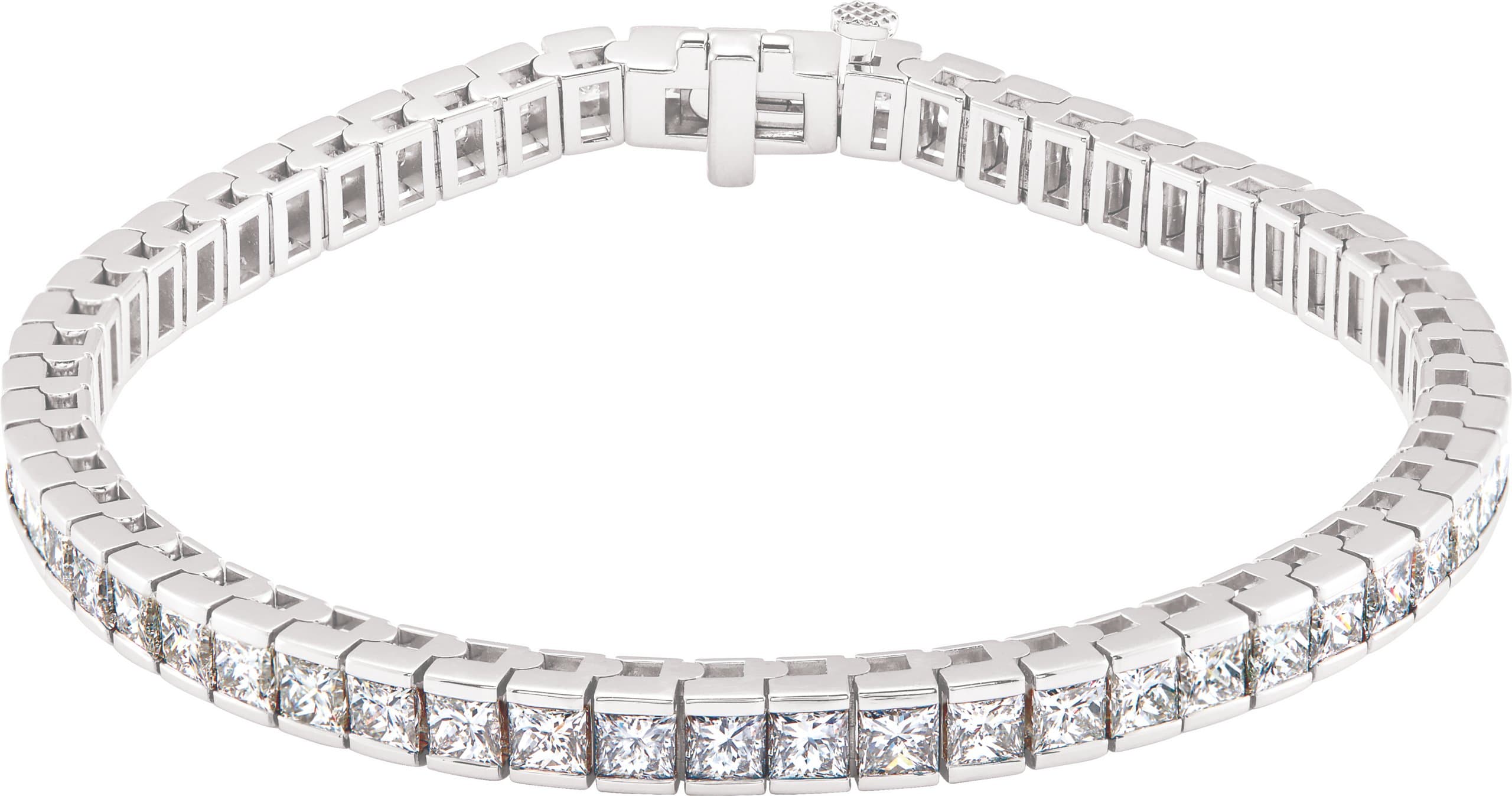 18K White 9 1/3 CTW Natural Diamond Line 7 1/4 Bracelet