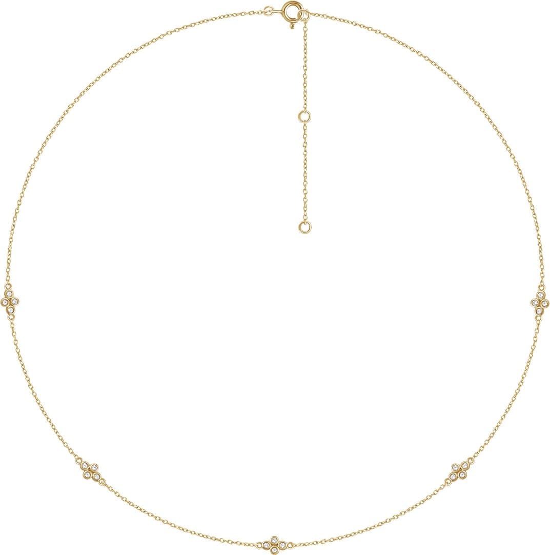 14K White 1/6 CTW Natural Diamond 5-Station 16-18 Necklace
