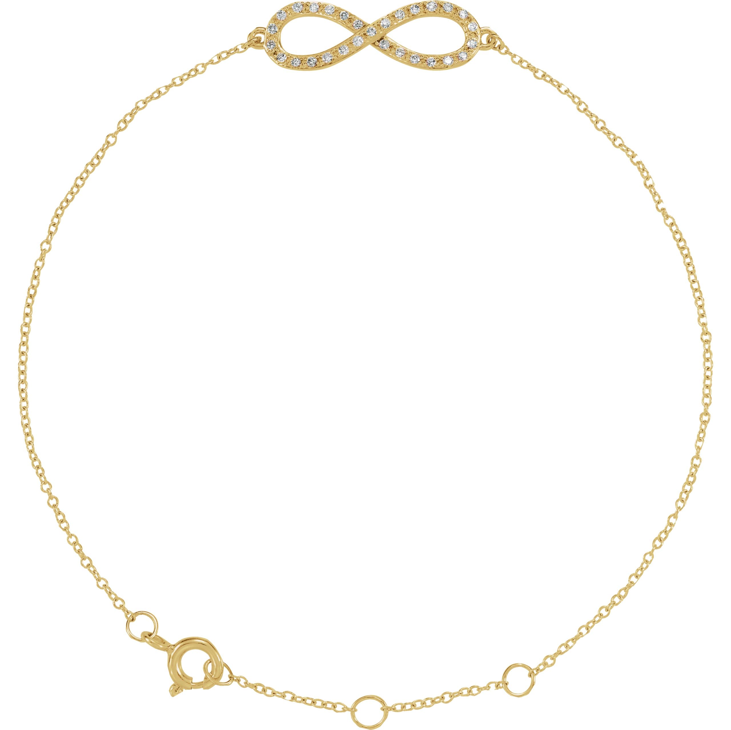 14K Rose 1/6 CTW Natural Diamond Infinity-Inspired 7-8" Bracelet