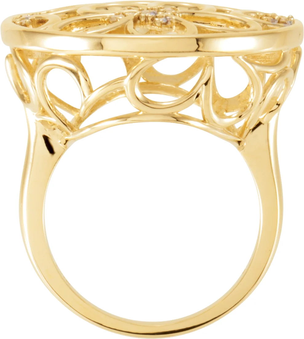 Accented Floral Ring, view 3