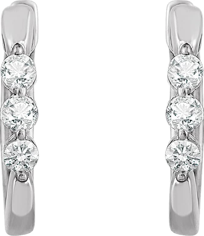 Three-Stone Hoop Earrings — view 3