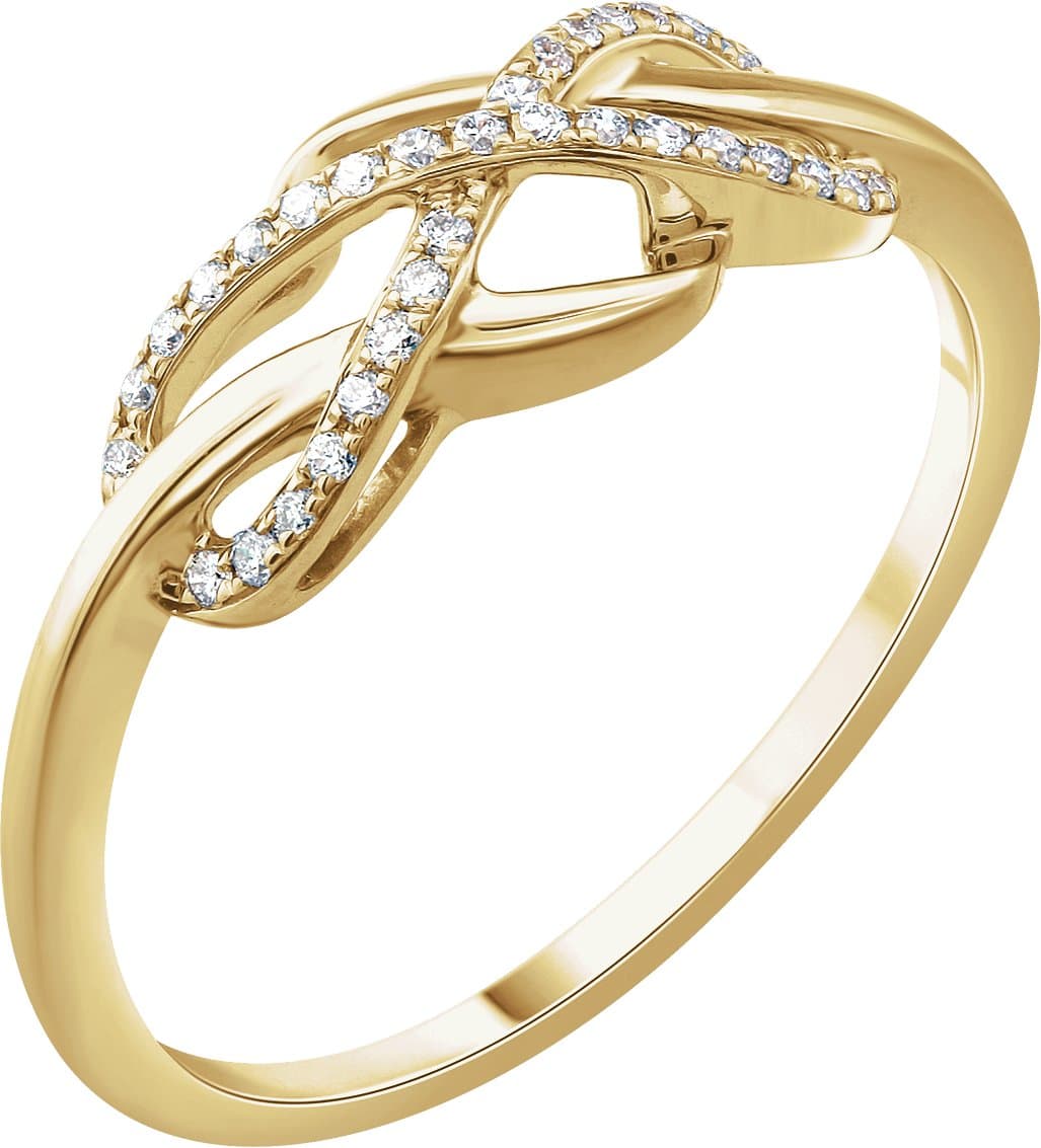 14K White 1/10 CTW Natural Diamond Infinity-Inspired Ring