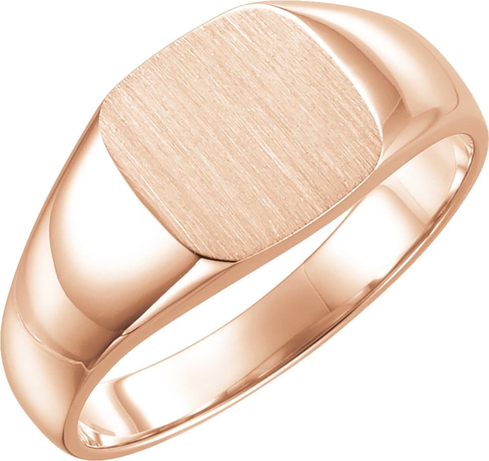 10K White 10 mm Signet Ring
