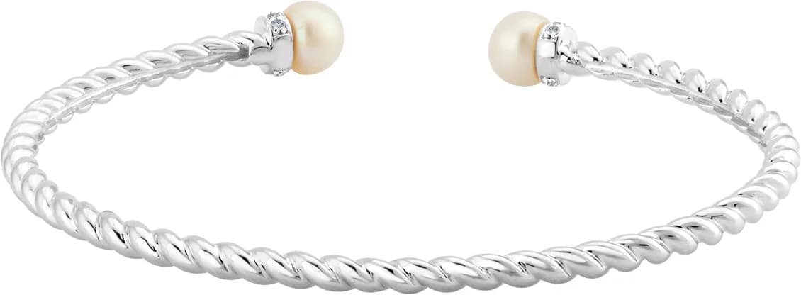 Accented Pearl Rope Cuff Bracelet, view 3