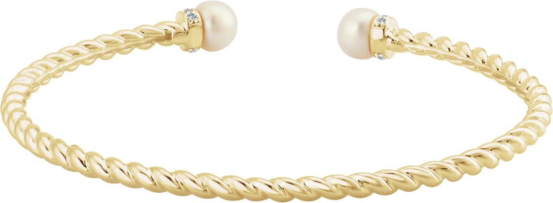 Accented Pearl Rope Cuff Bracelet view 2