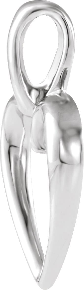 Platinum 20.7x15 mm Heart Pendant view 2