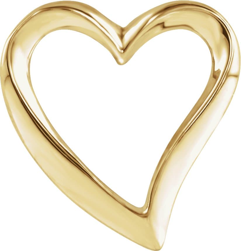 10K Rose Heart Slide Pendant