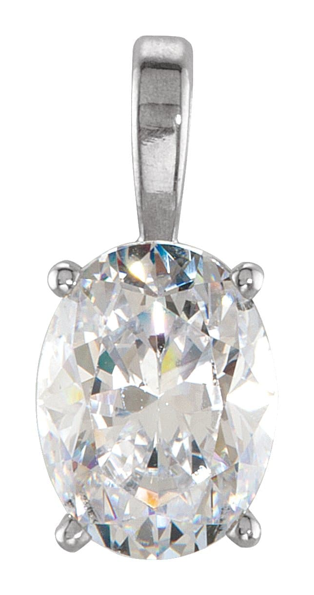 Oval 4-Prong Solitaire Lightweight Pendant  view 3