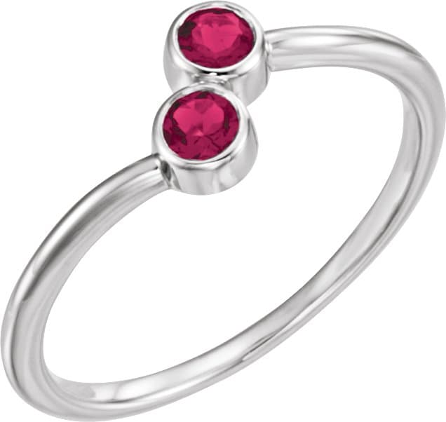 14K Rose 1/5 CTW Natural Diamond Two-Stone Ring