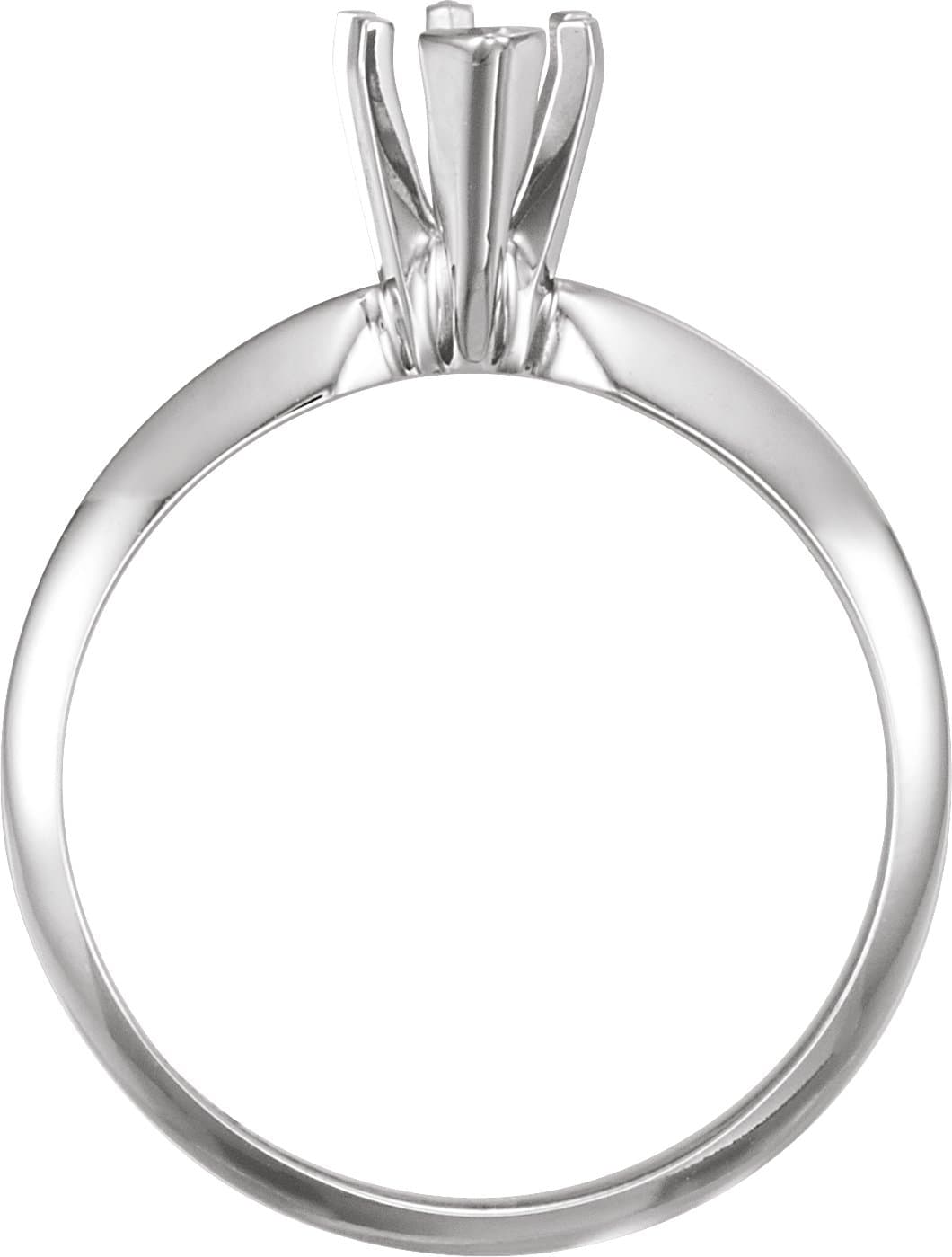 Lightweight V-End Solitaire Engagement Ring view 2