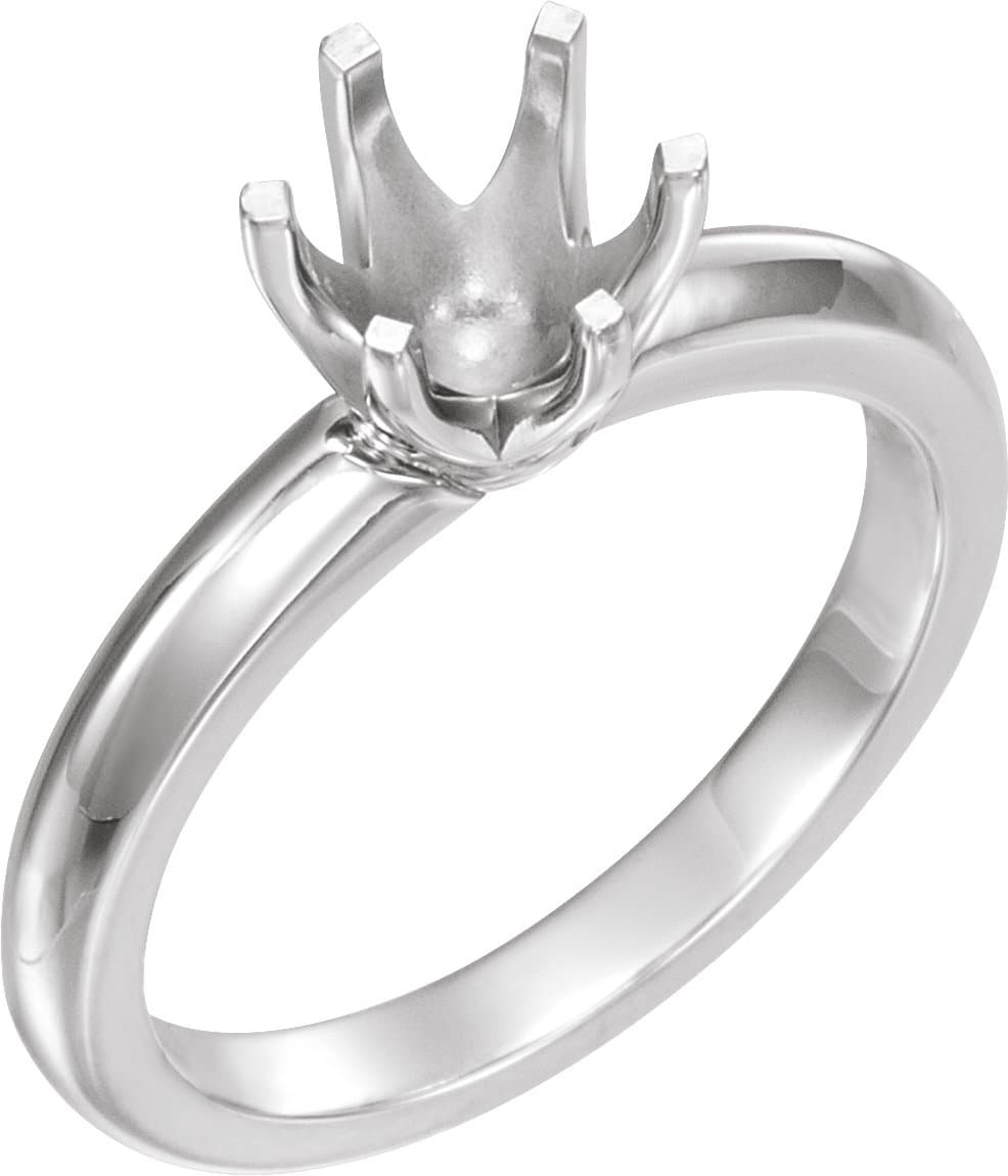 14K Rose Gold 7.4 mm Round 6-Prong Low Solstice Solitaire® Knife-Edge Ring Mounting