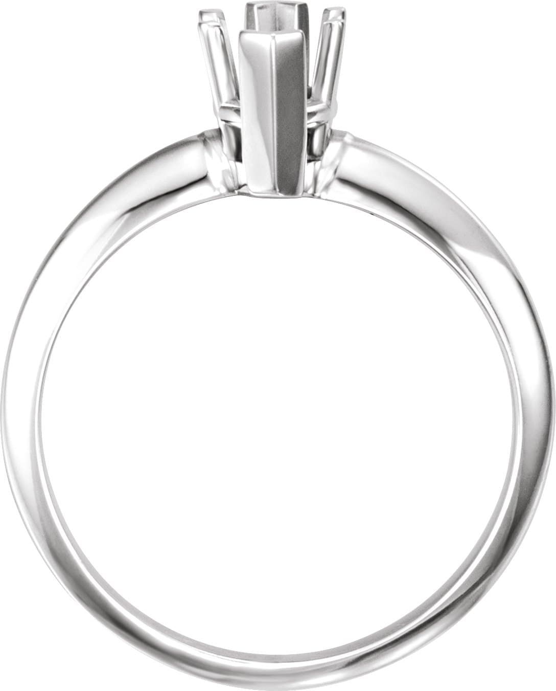 V-End Solitaire Engagement Ring  view 2