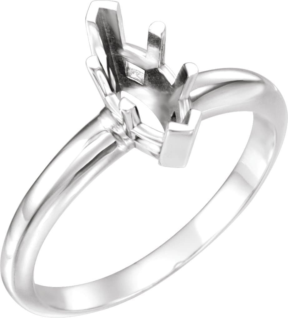 10K White Gold 10x4.75 mm Marquise 6-Prong Solitaire Engagement Ring Mounting  