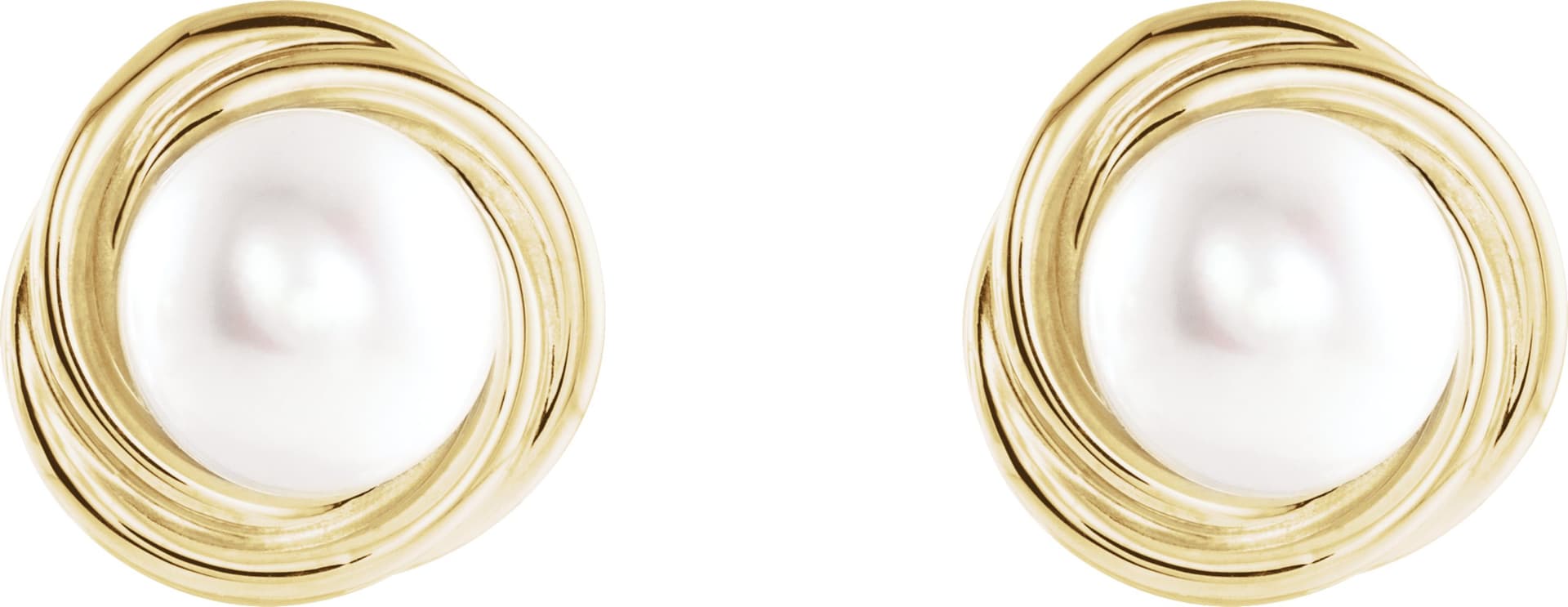 Button Pearl Knot Earrings view 2