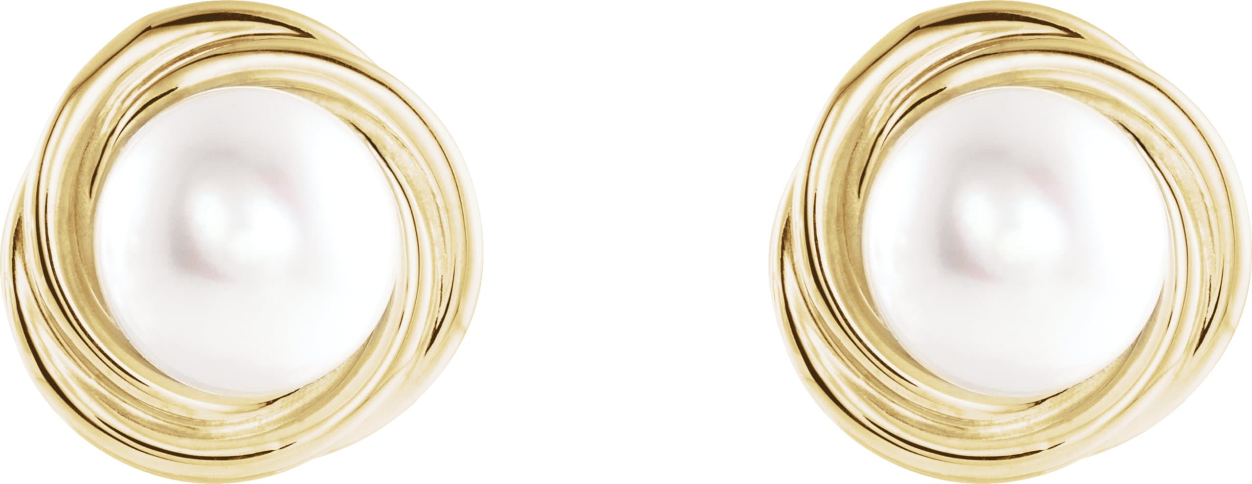 Button Pearl Knot Earrings view 2