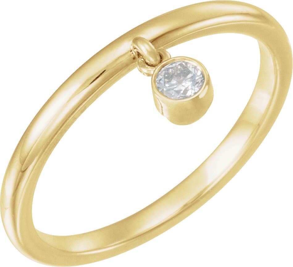 14K Rose 1/10 CT Natural Diamond Fringe Ring