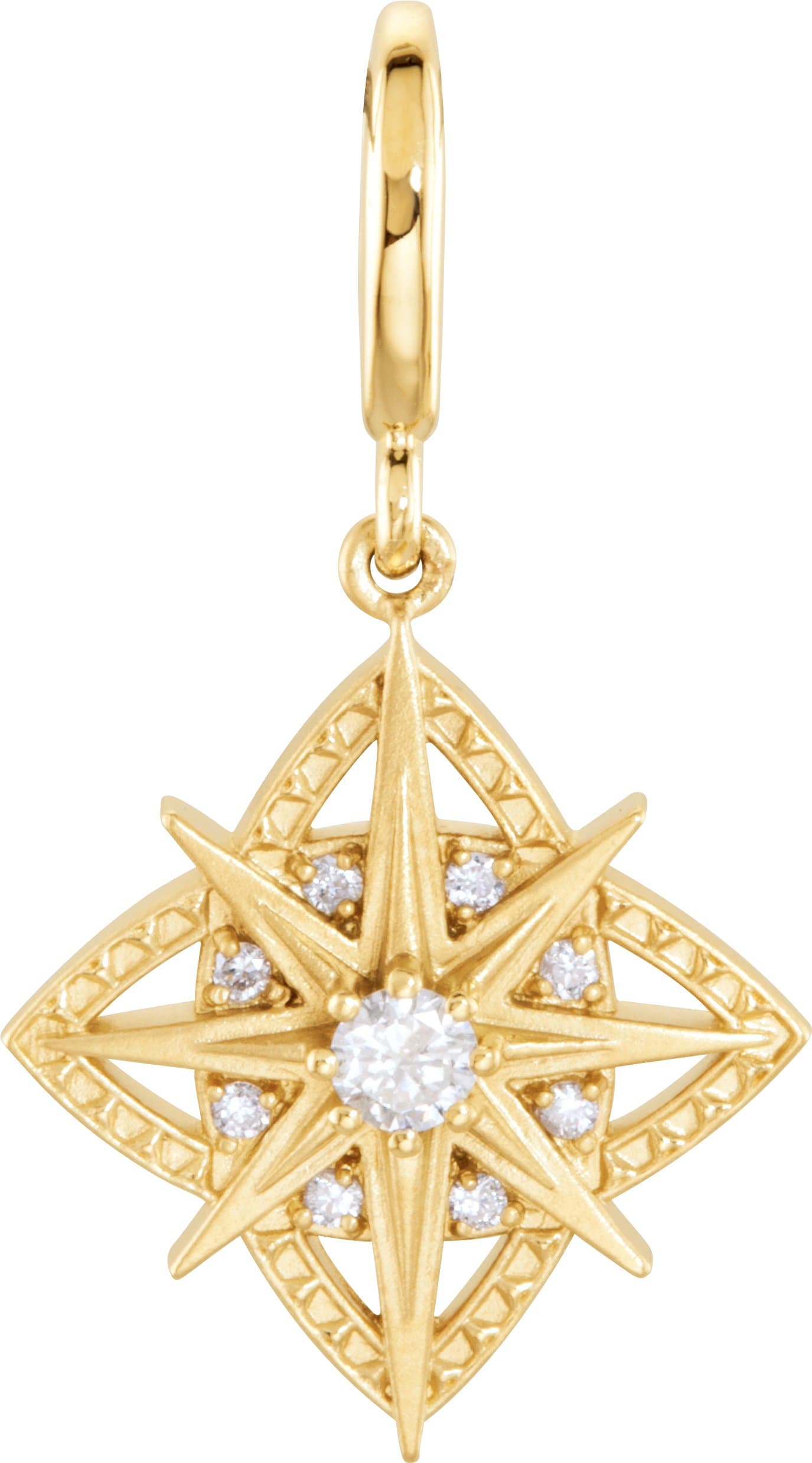 14K Yellow 1/6 CTW Natural Diamond Charm/Pendant