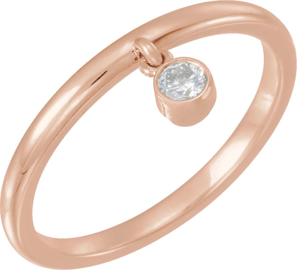 14K Rose 1/10 CT Natural Diamond Fringe Ring