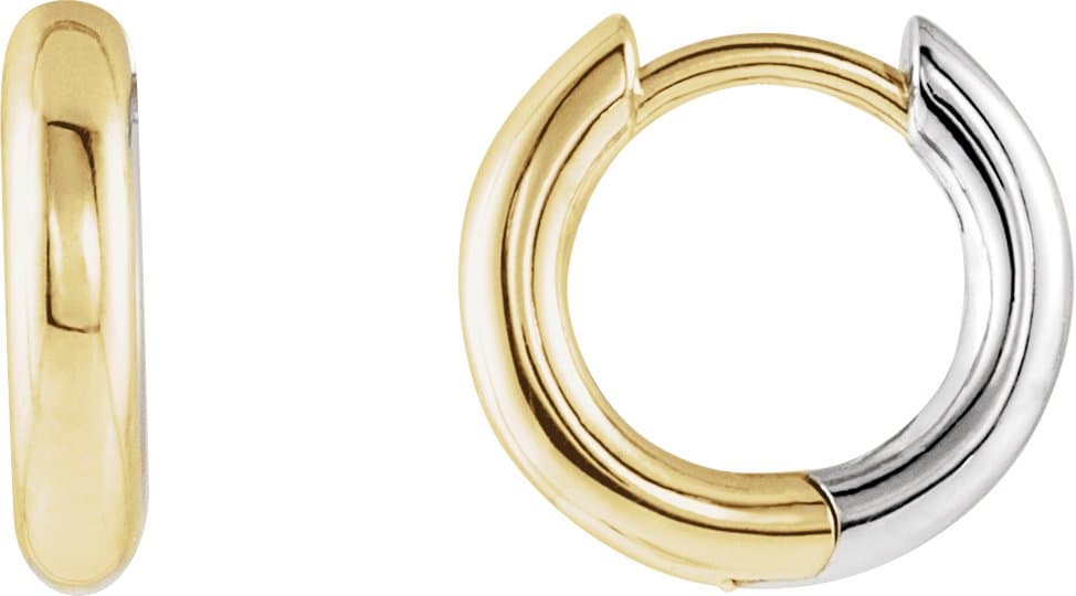 14K Rose Hinged 12 mm Hoop Earrings