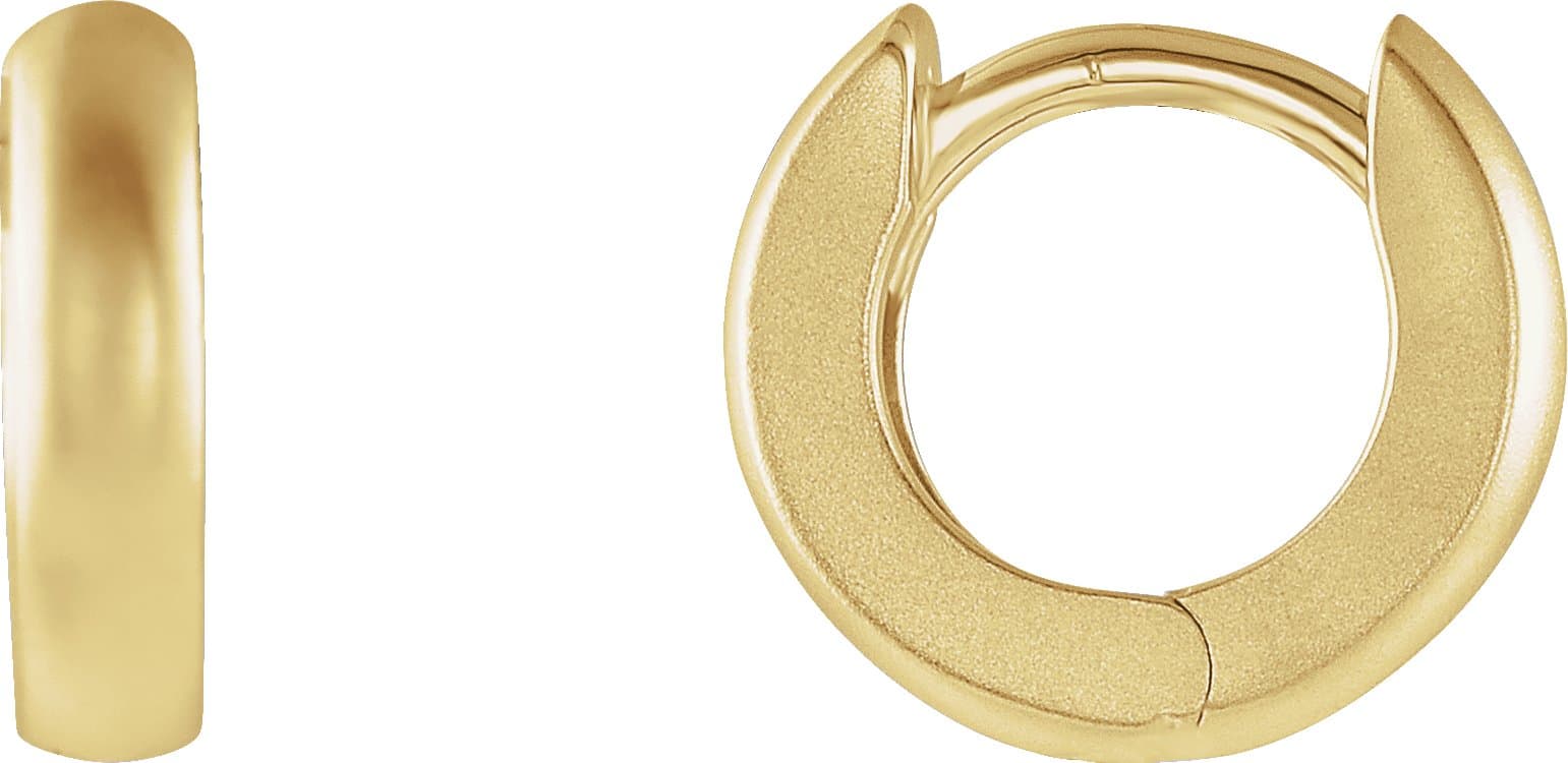 14K Rose 12 mm Hinged Hoop Earrings