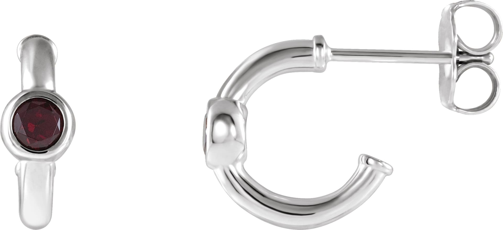 14K Rose Lab-Grown Alexandrite Huggie Hoop Earrings