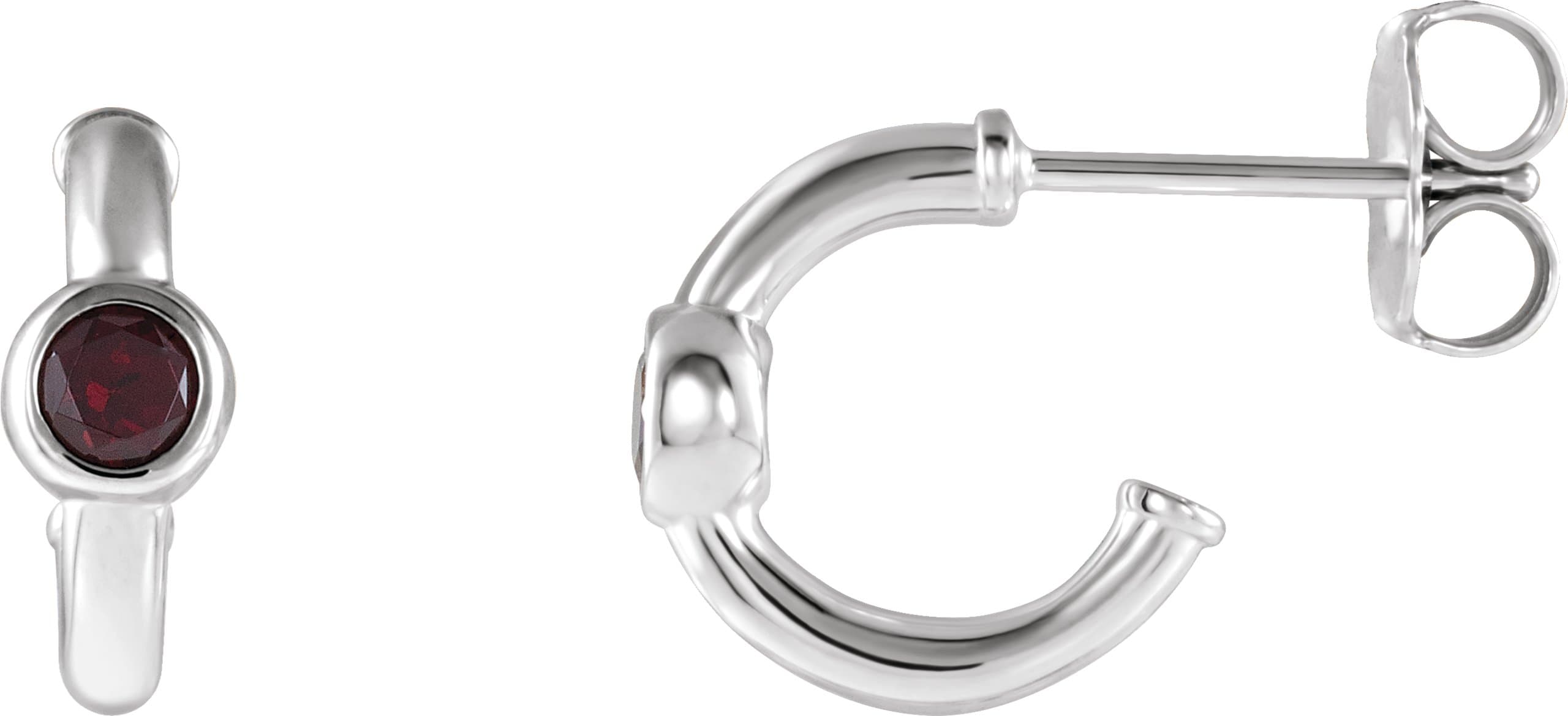 14K Rose Lab-Grown Alexandrite Huggie Hoop Earrings
